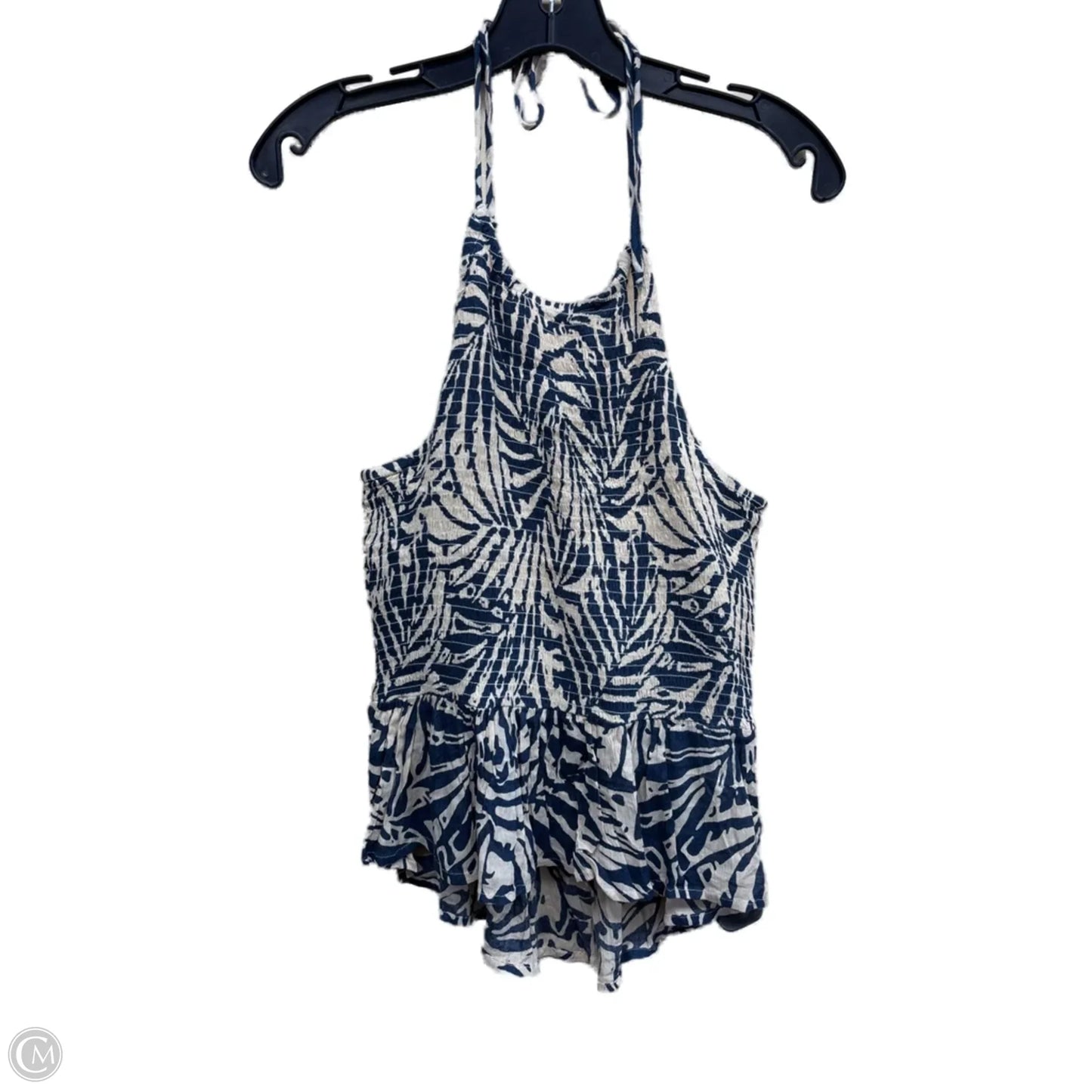 Top Sleeveless By Clothes Mentor In Blue & Cream, Size: L