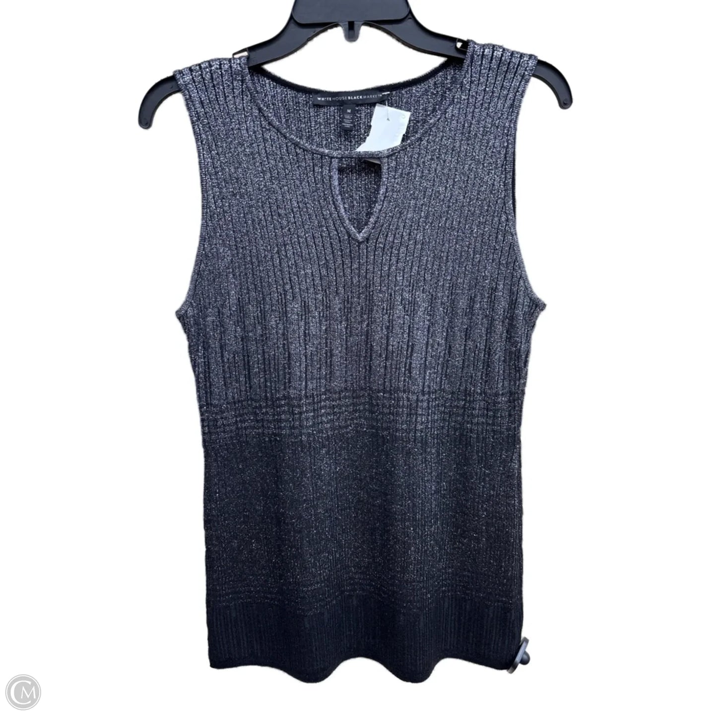 Top Sleeveless By White House Black Market In Black & Silver, Size: M