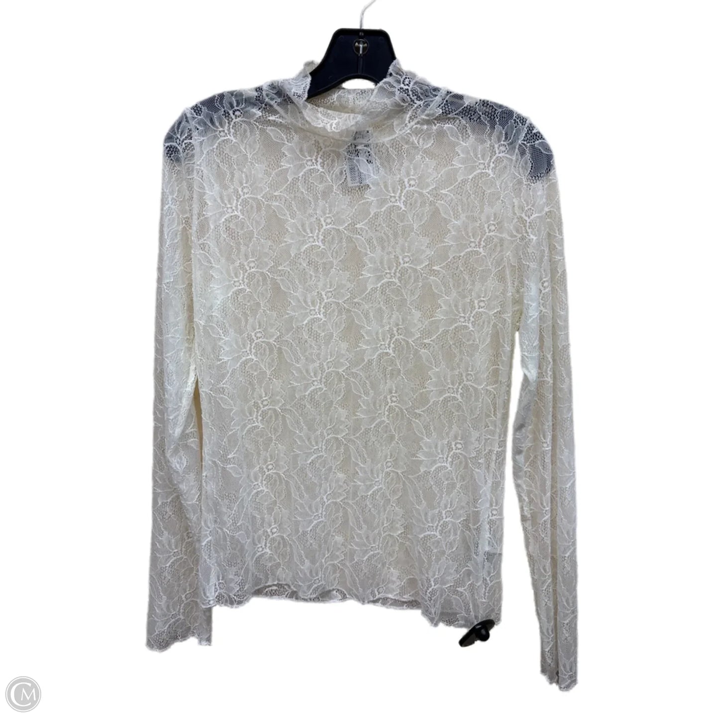 Top Long Sleeve By Anthropologie In Cream, Size: S