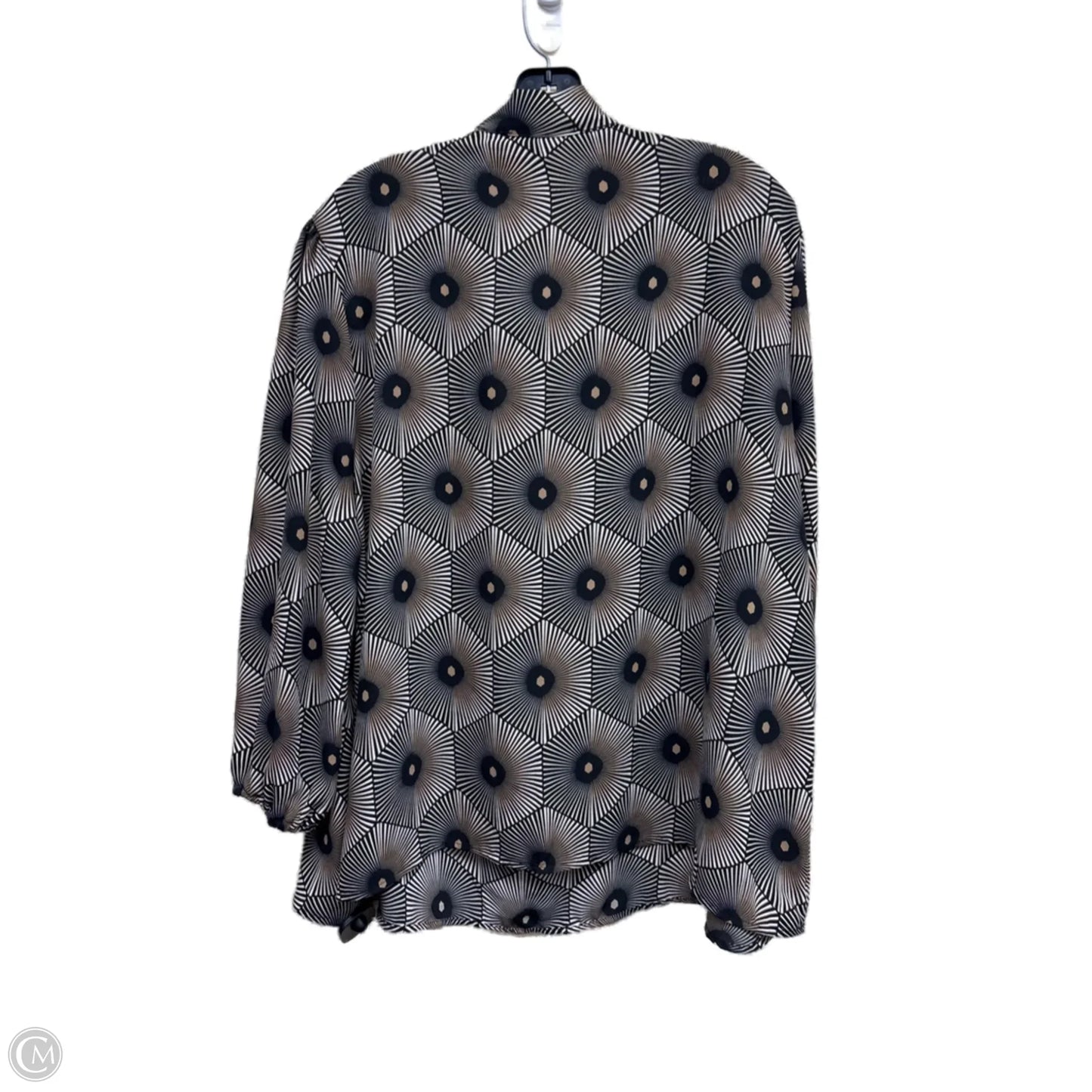 Top Long Sleeve By Clothes Mentor In Brown & Cream, Size: 3x