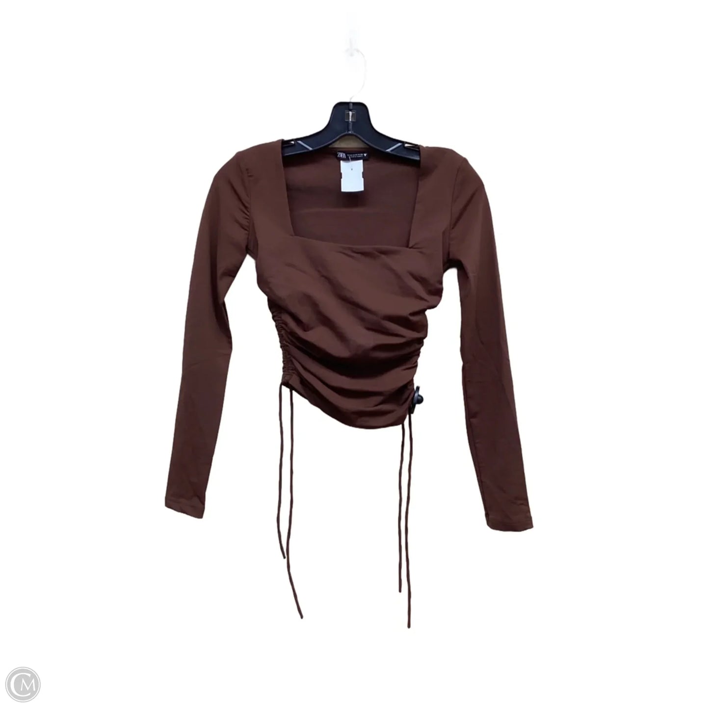 Top Long Sleeve By Zara In Bronze, Size: M
