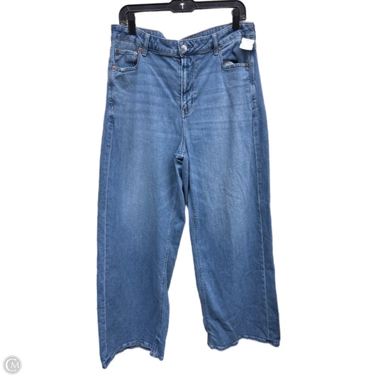 Jeans Wide Leg By American Eagle In Blue Denim, Size: 14