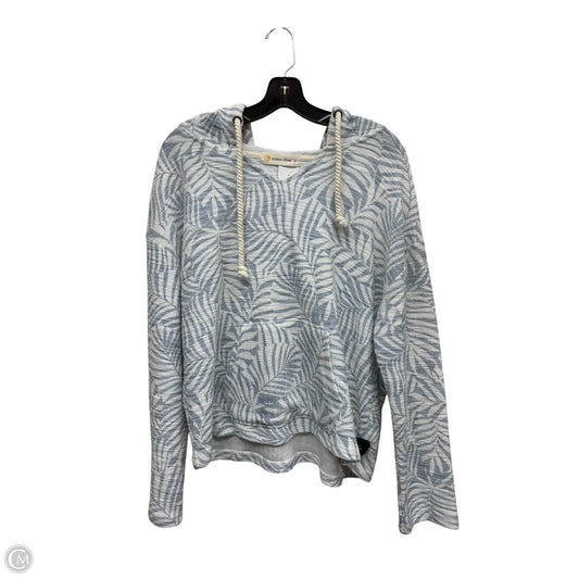 Sweatshirt Hoodie By Ocean Drive In Blue & White, Size: L
