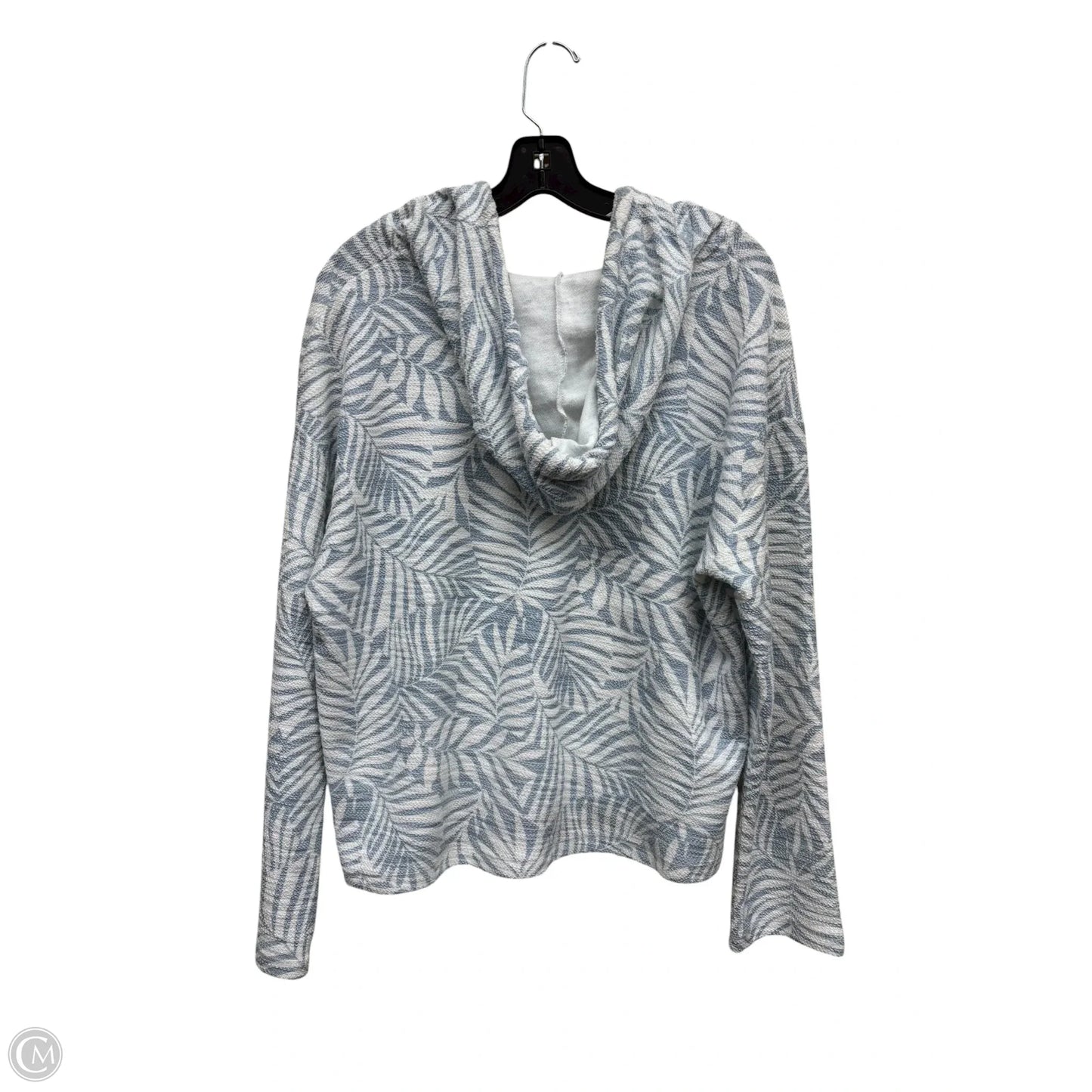 Sweatshirt Hoodie By Ocean Drive In Blue & White, Size: L