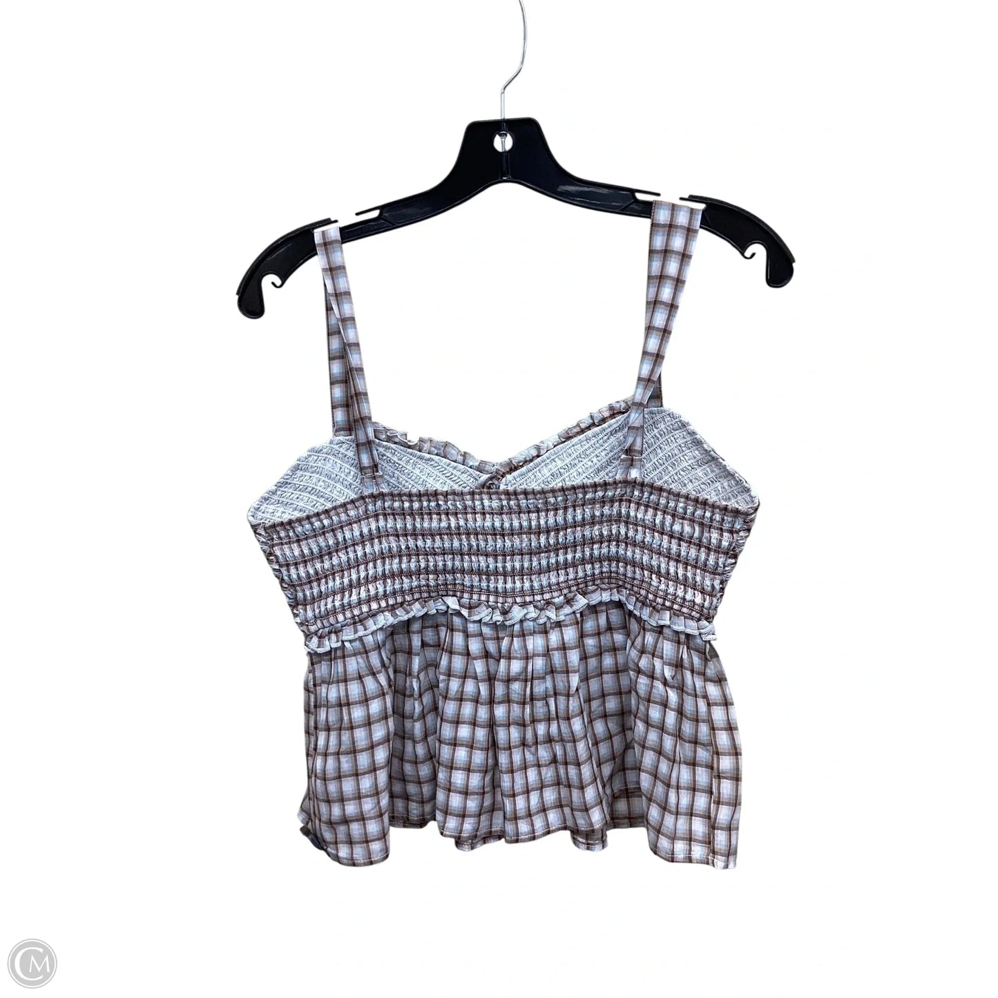 Top Sleeveless By American Eagle In Plaid Pattern, Size: S