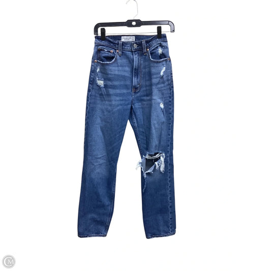 Jeans Straight By Abercrombie And Fitch In Blue Denim, Size: 2