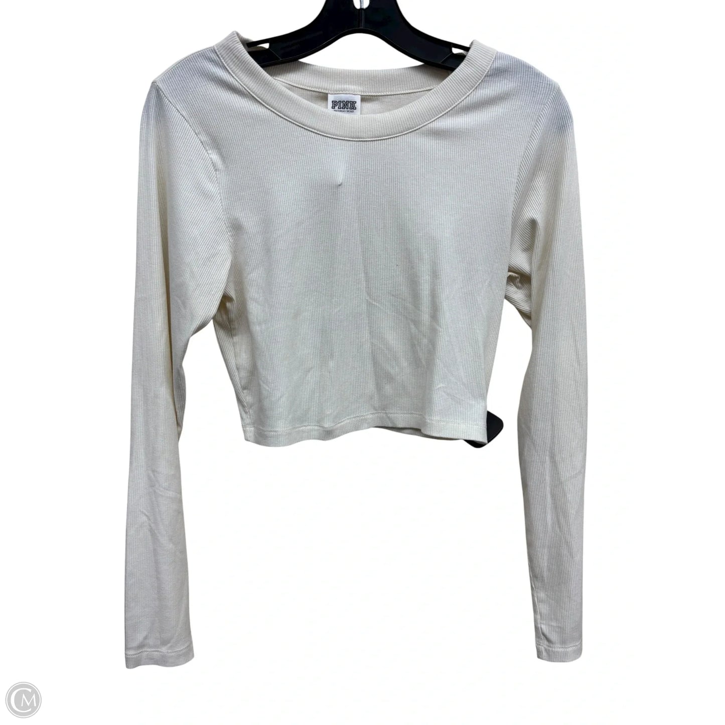 Top Long Sleeve By Pink In Cream, Size: L