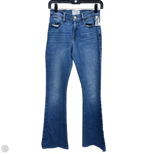 Jeans Boot Cut By Frame In Blue Denim, Size: 0