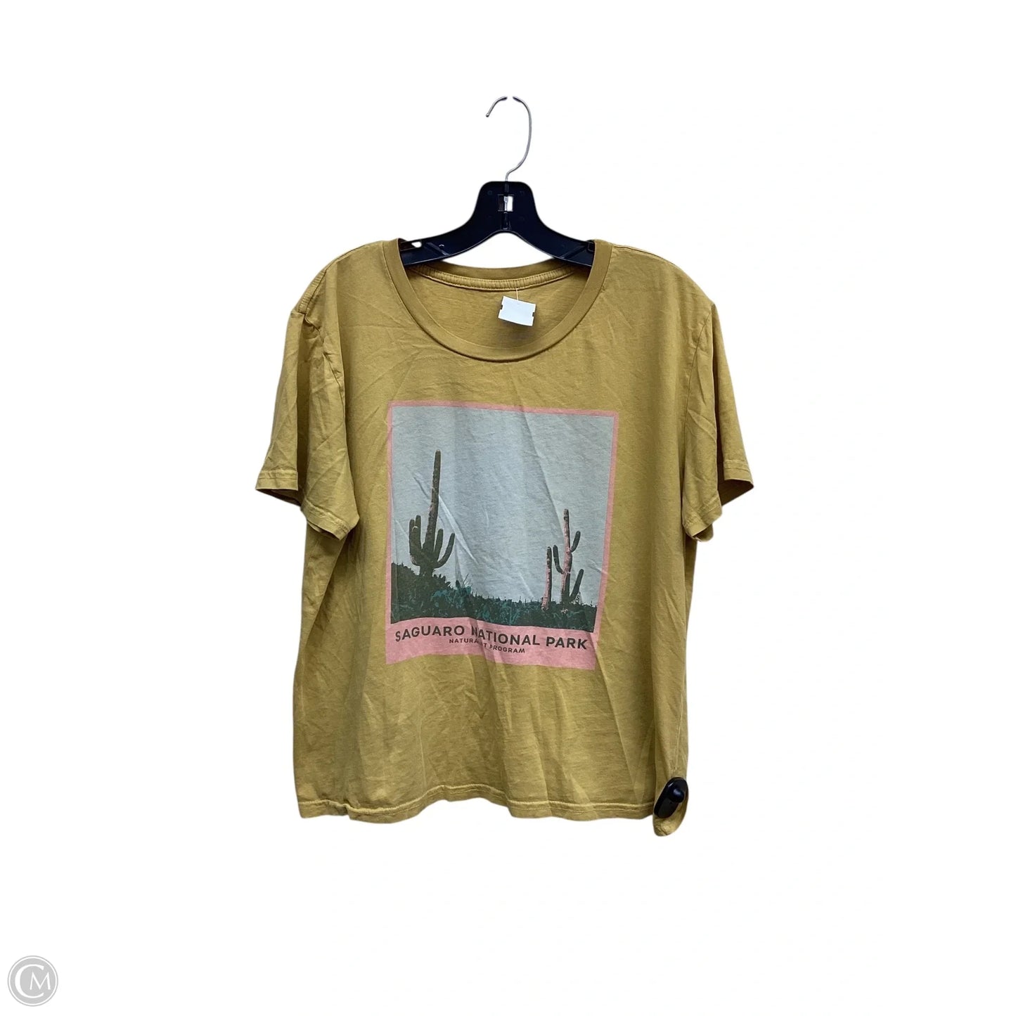 Top Short Sleeve By Madewell In Yellow, Size: Xl