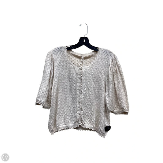 Top Short Sleeve By Anthropologie In Cream, Size: Xl