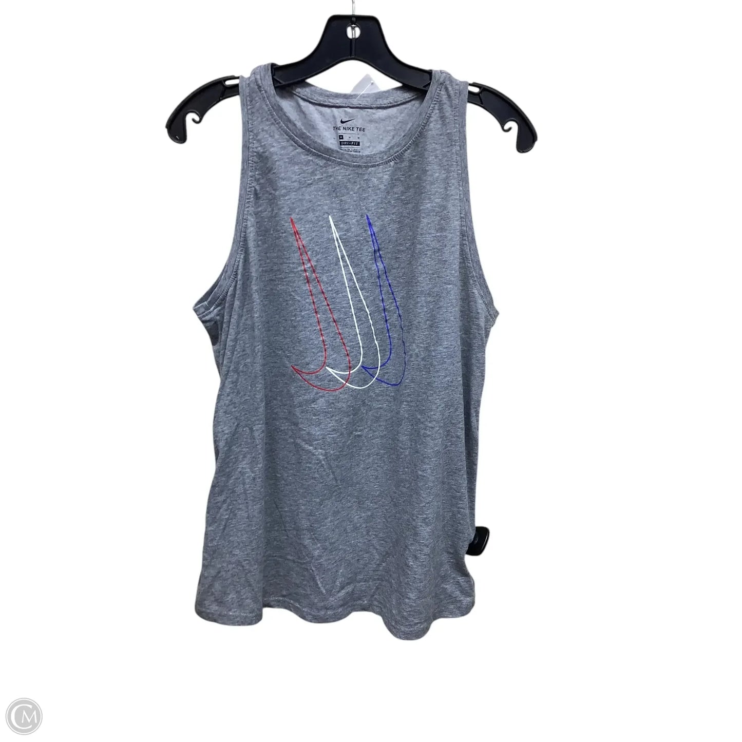 Athletic Tank Top By Nike In Grey, Size: M