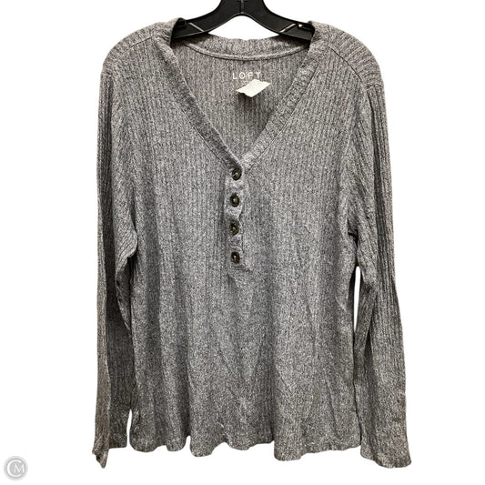 Top Long Sleeve By Loft In Grey, Size: L