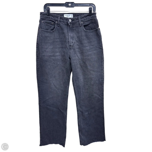 Jeans Straight By Abercrombie And Fitch In Black Denim, Size: 8