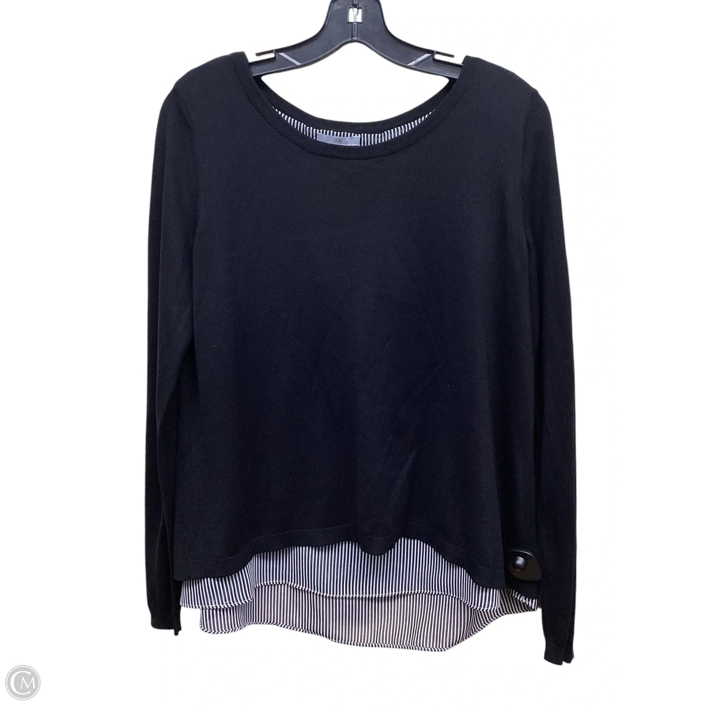 Top Long Sleeve By H&m In Black, Size: M