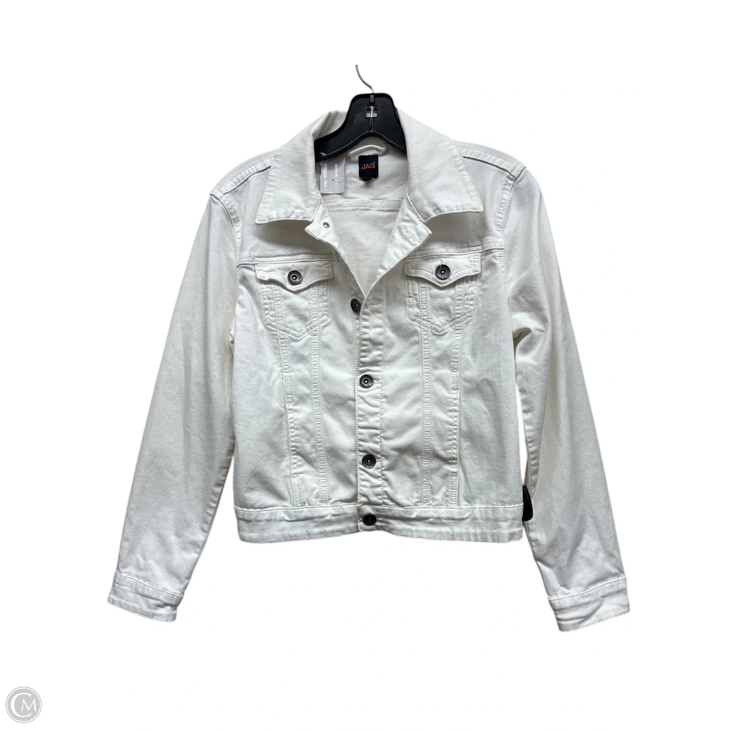 Jacket Denim By Jag In White Denim, Size: S