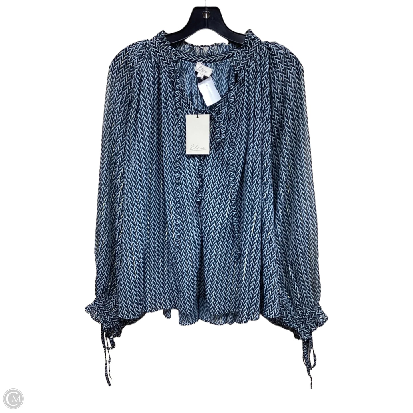 Top Long Sleeve By Elan In Multi-colored, Size: M