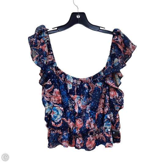 Top Sleeveless By Express In Floral Print, Size: Xl