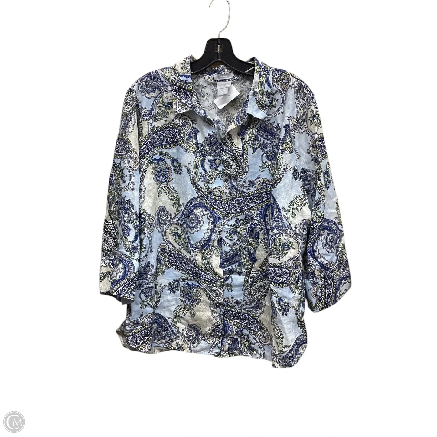 Top Long Sleeve By Chicos In Multi-colored, Size: Xxl