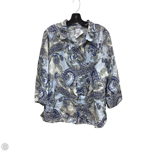 Top Long Sleeve By Chicos In Multi-colored, Size: Xxl