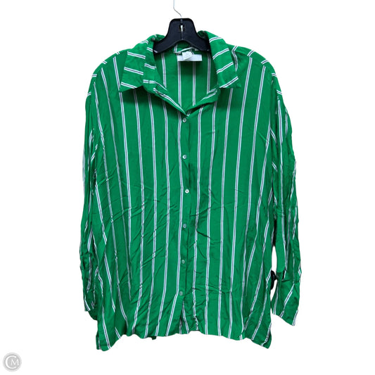 Top Long Sleeve By H&m In Green, Size: M