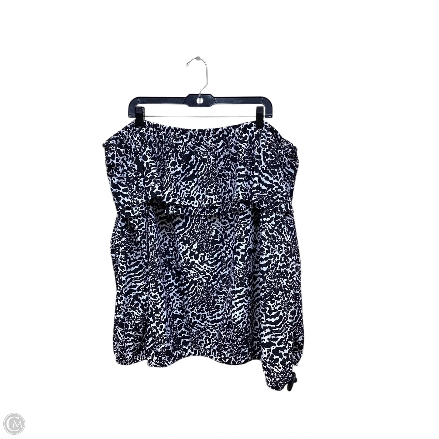 Top Long Sleeve By Michael By Michael Kors In Black & White, Size: 3x
