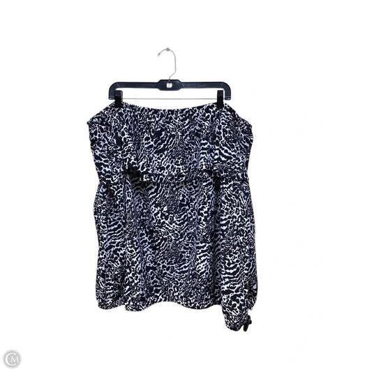 Top Long Sleeve By Michael By Michael Kors In Black & White, Size: 3x