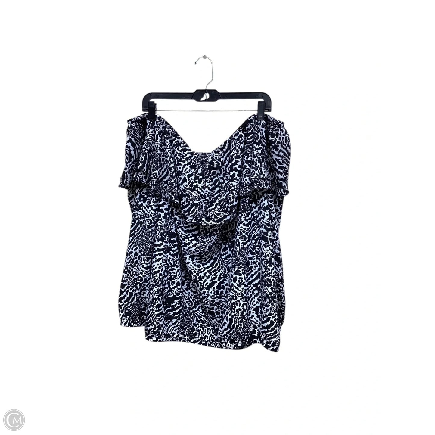 Top Long Sleeve By Michael By Michael Kors In Black & White, Size: 3x