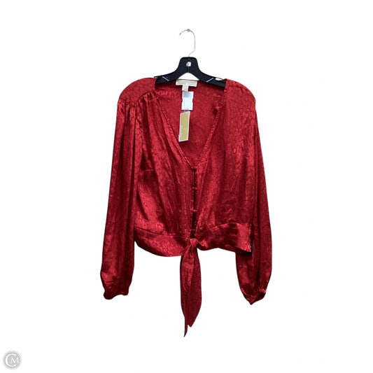 Top Long Sleeve By Michael By Michael Kors In Red, Size: M