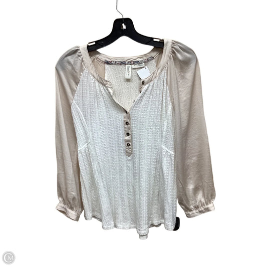 Top Long Sleeve By Anthropologie In Tan, Size: Xs