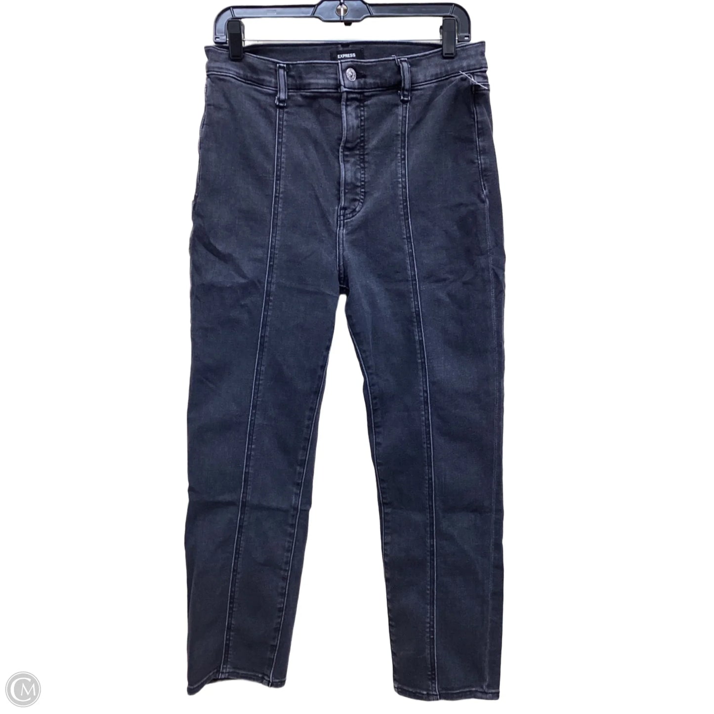 Jeans Straight By Express In Black Denim, Size: 12