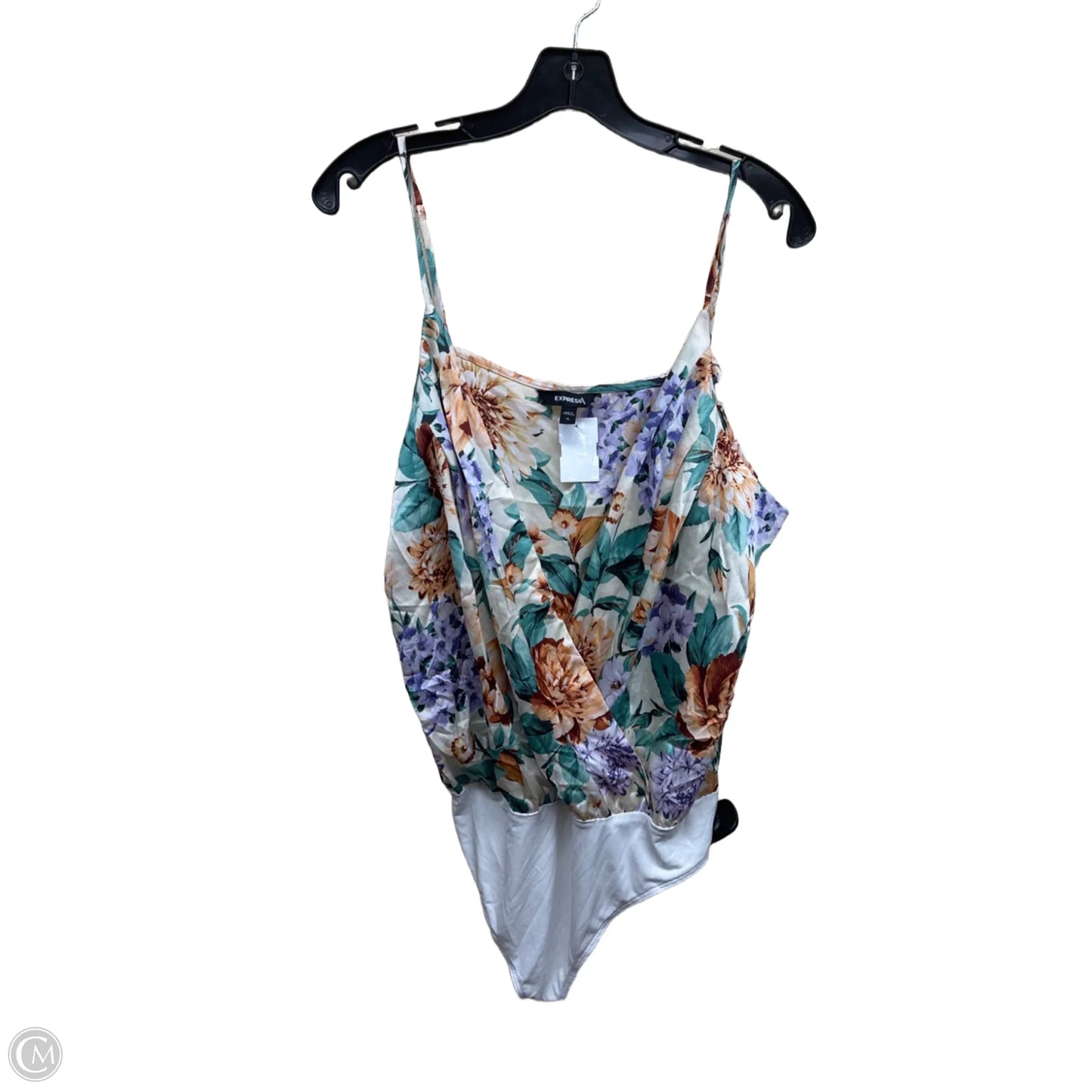 Bodysuit By Express In Floral Print, Size: Xl