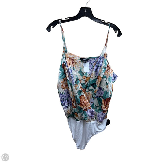 Bodysuit By Express In Floral Print, Size: Xl