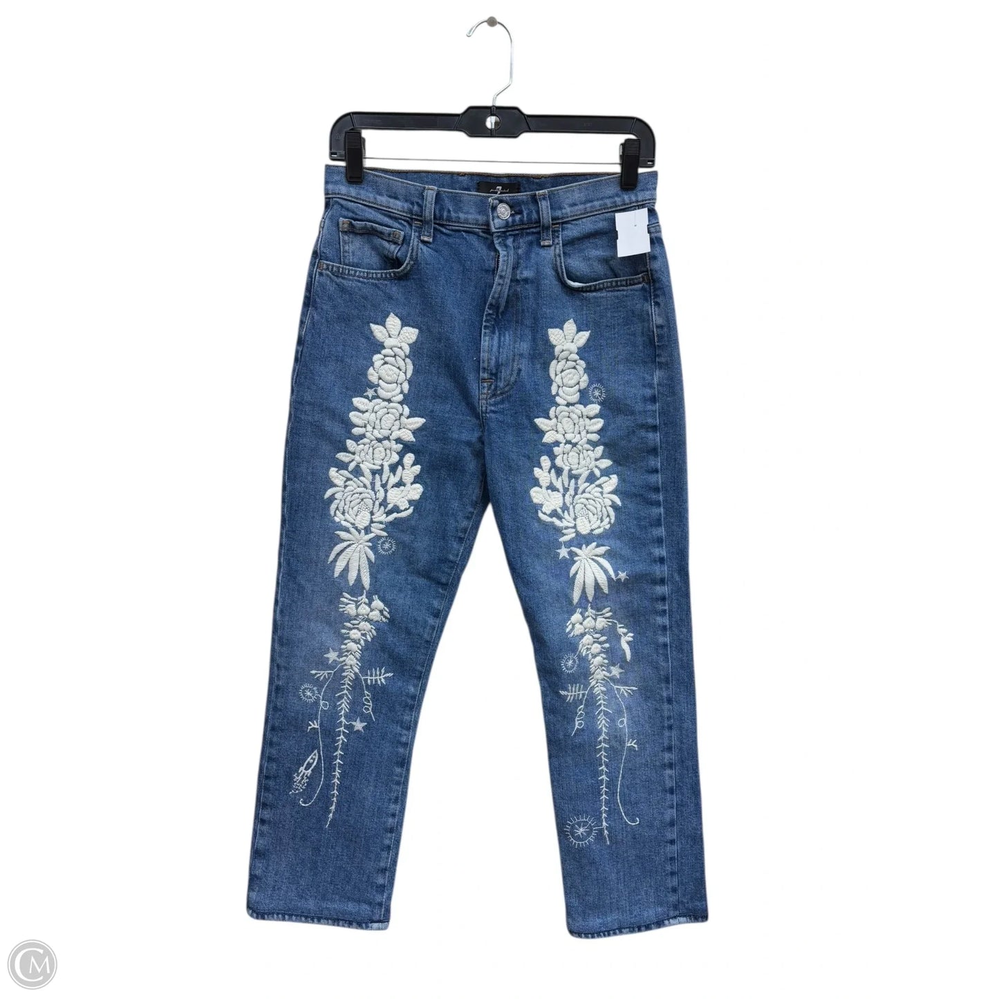 Jeans Straight By 7 For All Mankind In Blue Denim, Size: 4