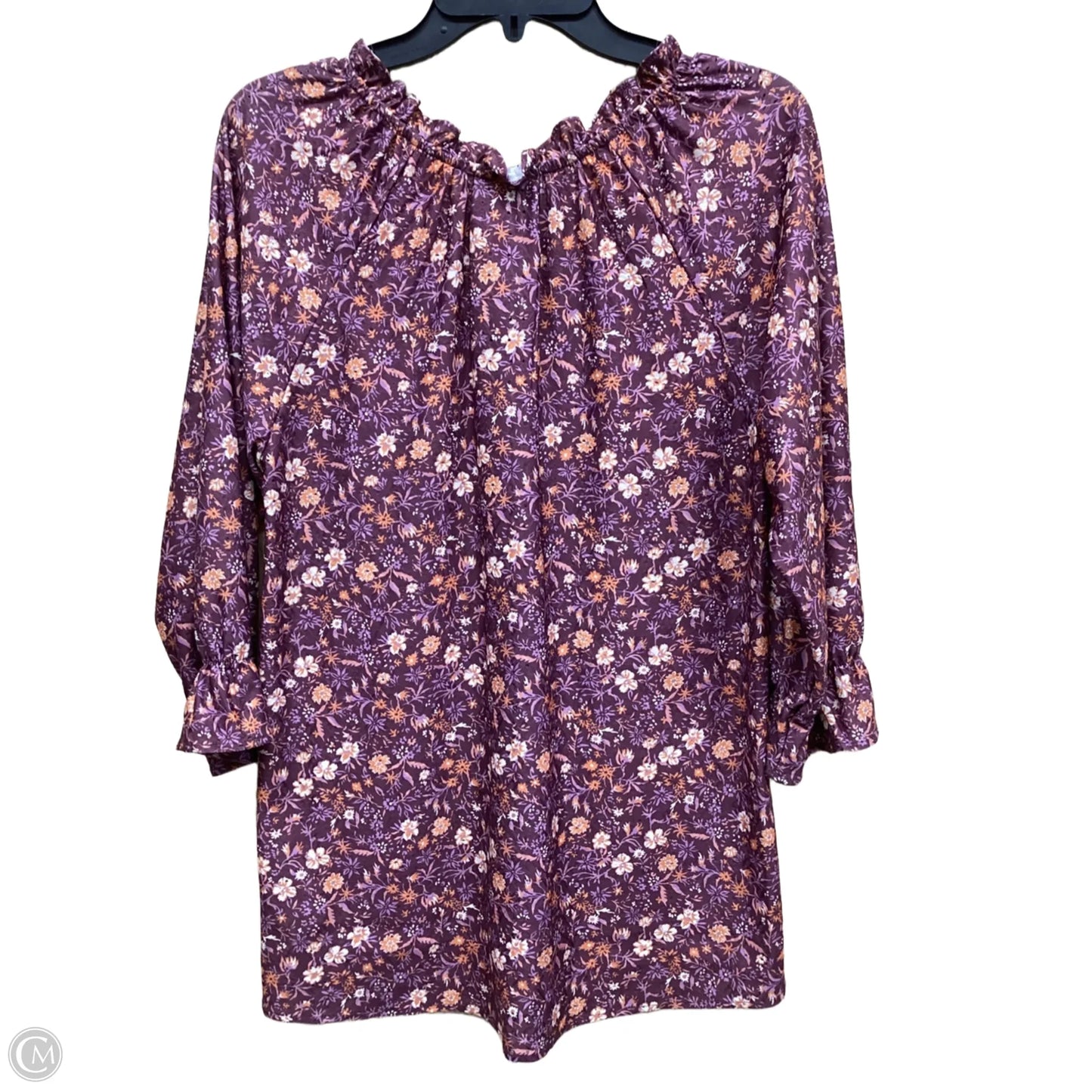 Top Long Sleeve By Bobeau In Floral Print, Size: S
