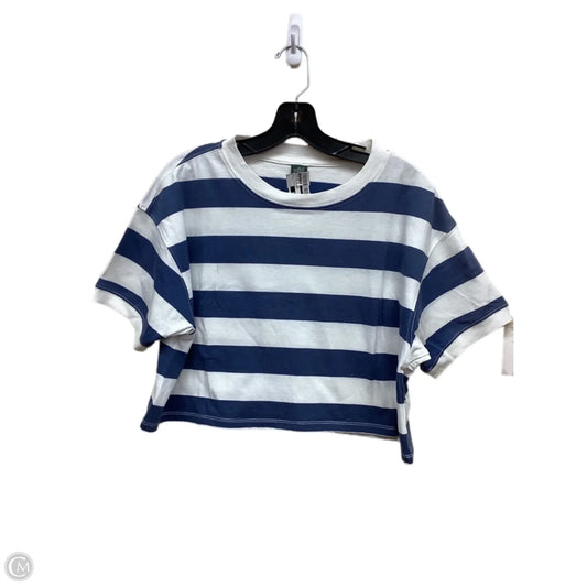 Top Short Sleeve By Wild Fable In Striped Pattern, Size: L