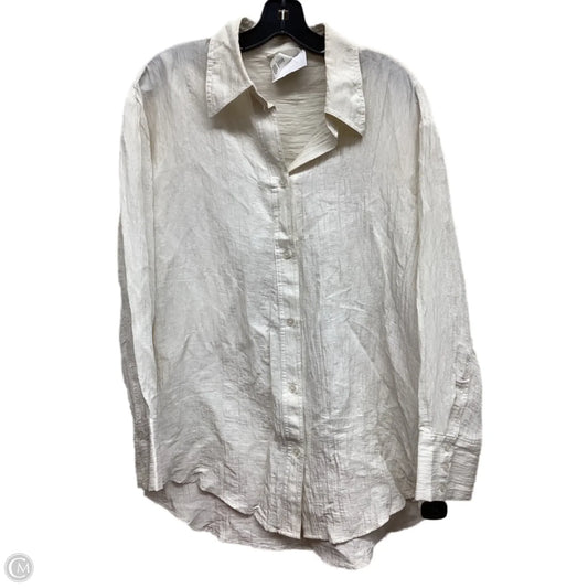 Top Long Sleeve By H&m In White, Size: M