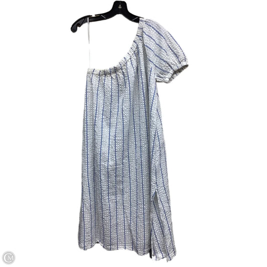 Dress Casual Midi By Madewell In Blue & White, Size: M