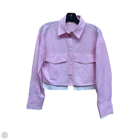 Top Long Sleeve By Zara In Pink, Size: S