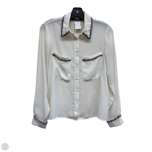 Top Long Sleeve By Zara In White, Size: M