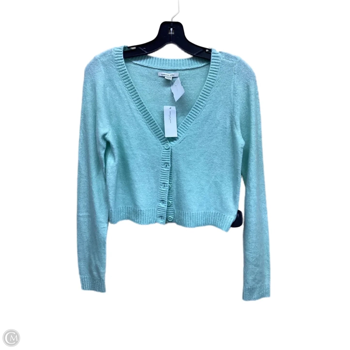 Sweater Cardigan By American Eagle In Green, Size: Xs