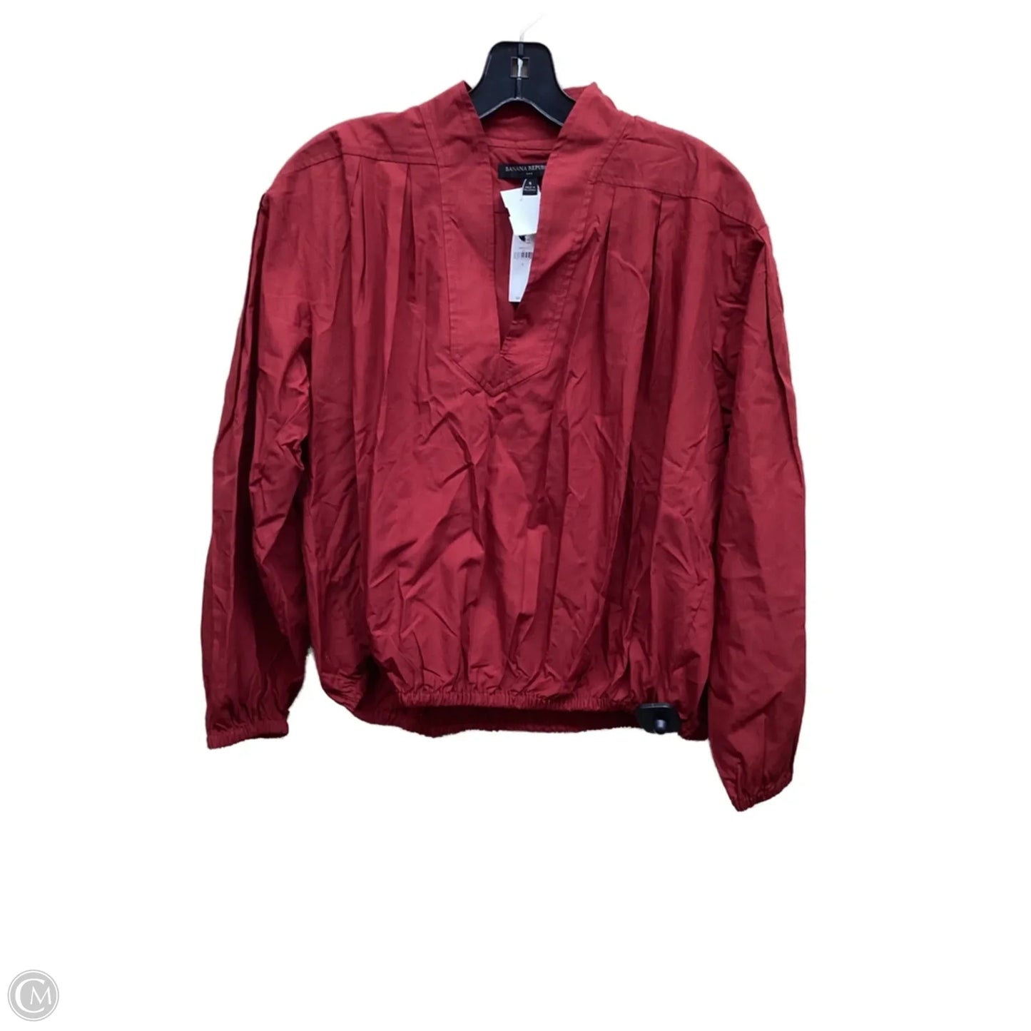 Top Long Sleeve By Banana Republic In Red, Size: S