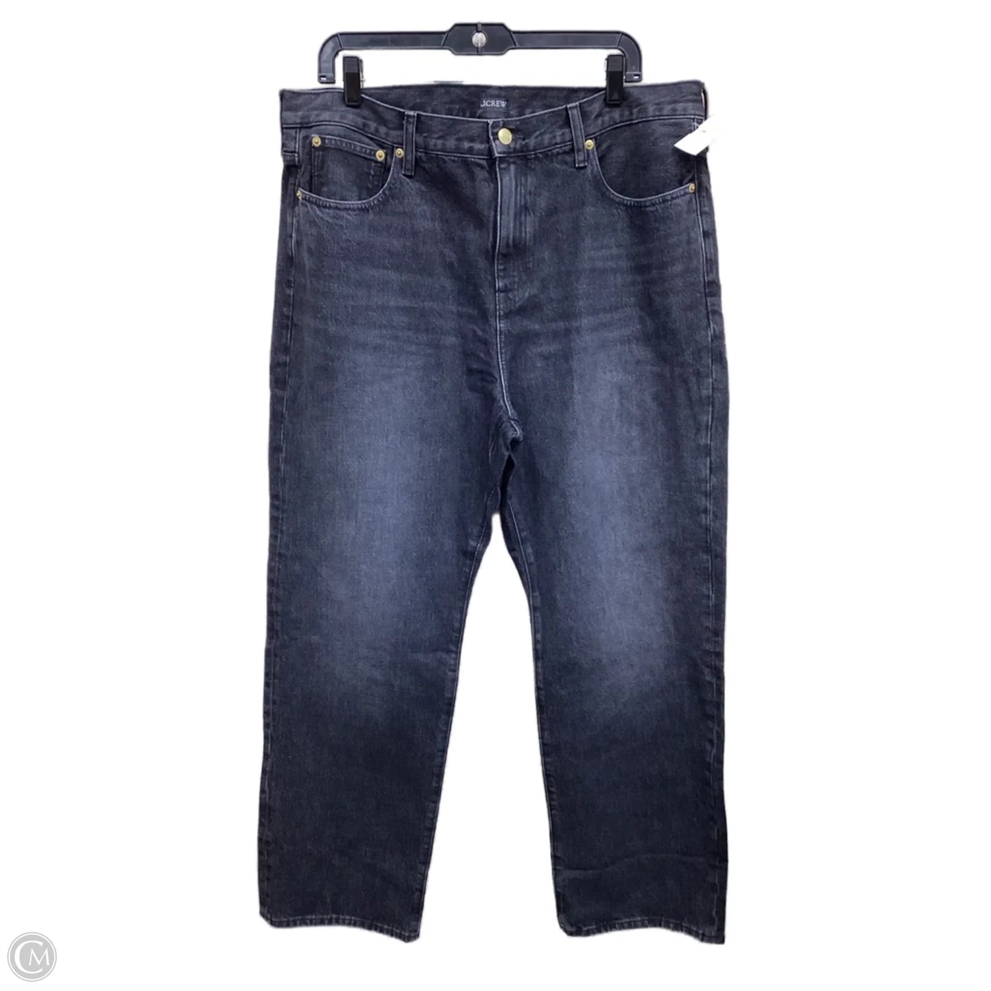 Jeans Straight By J. Crew In Black Denim, Size: 14