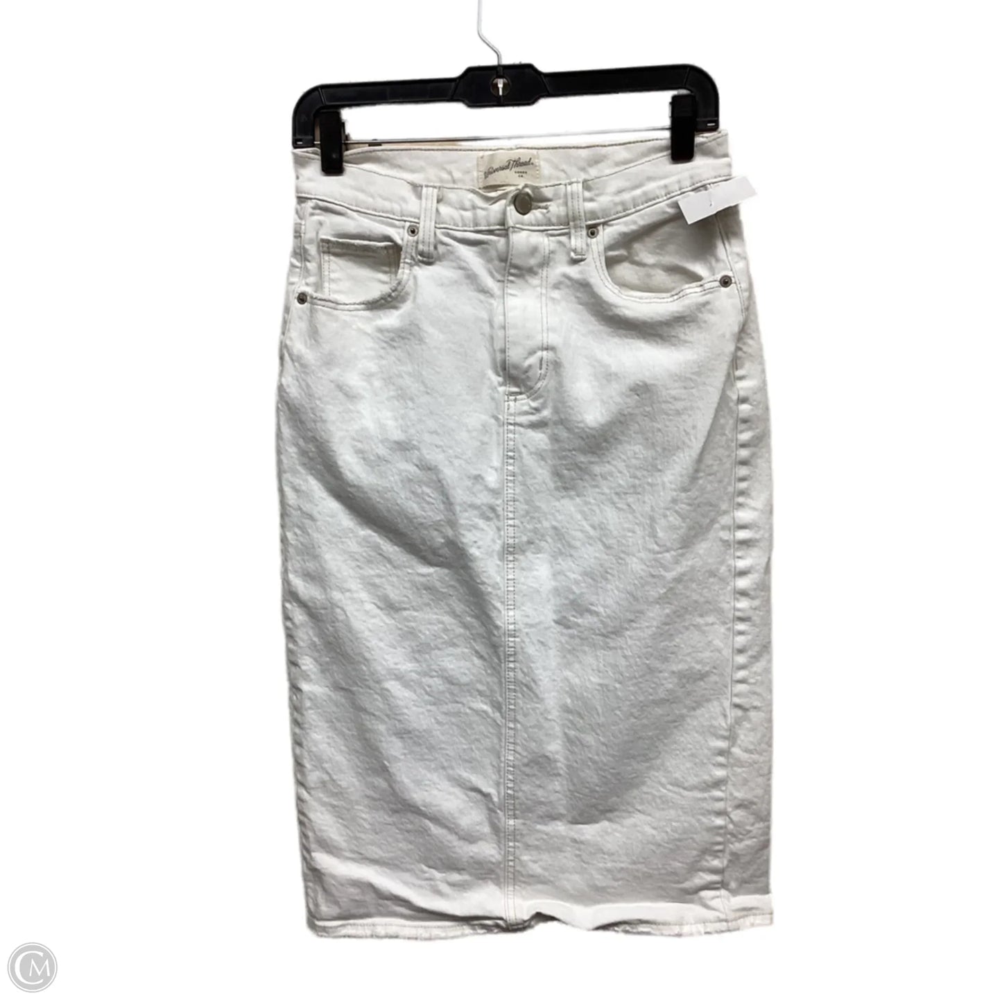 Skirt Midi By Universal Thread In White Denim, Size: 6