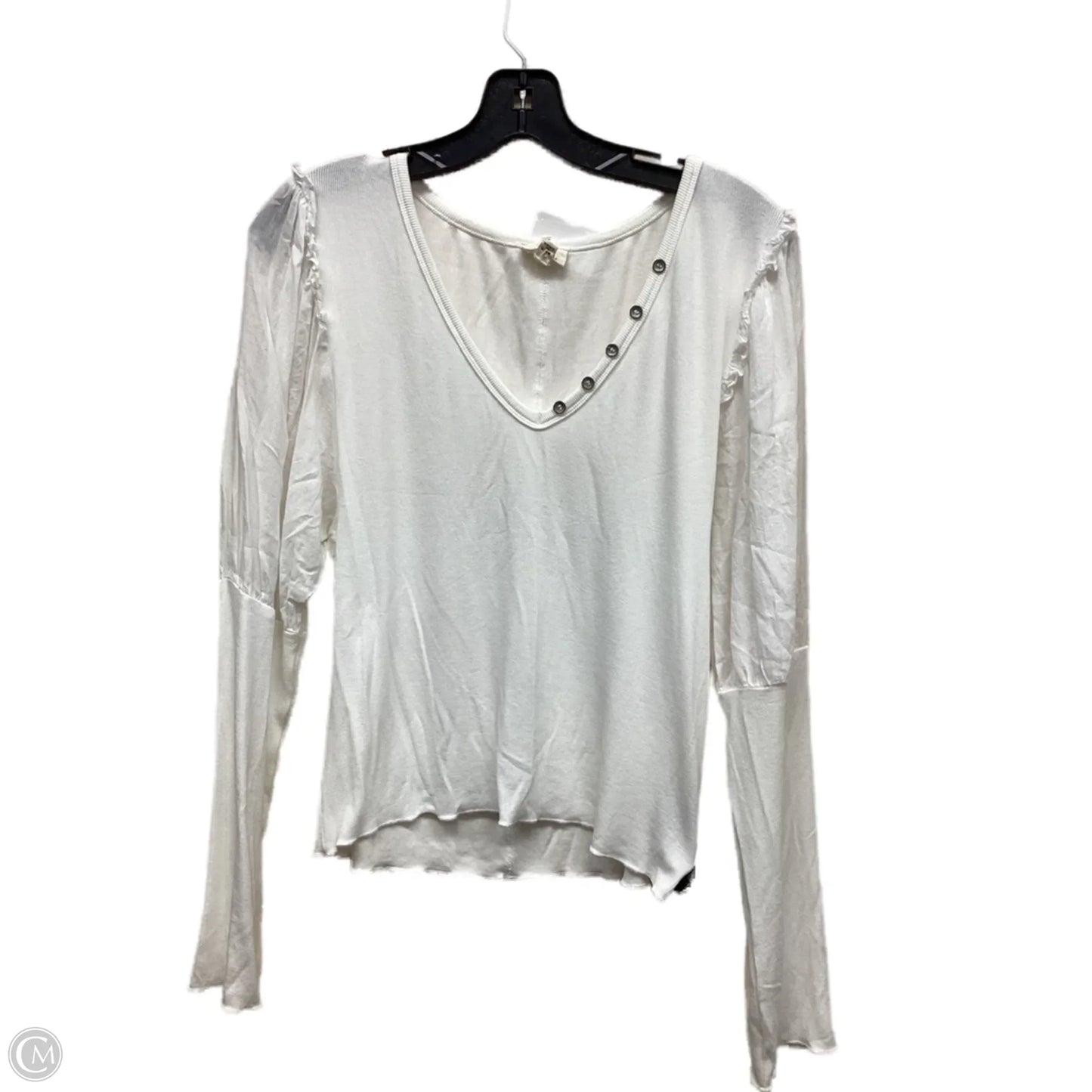Top Long Sleeve By Pol In White, Size: M