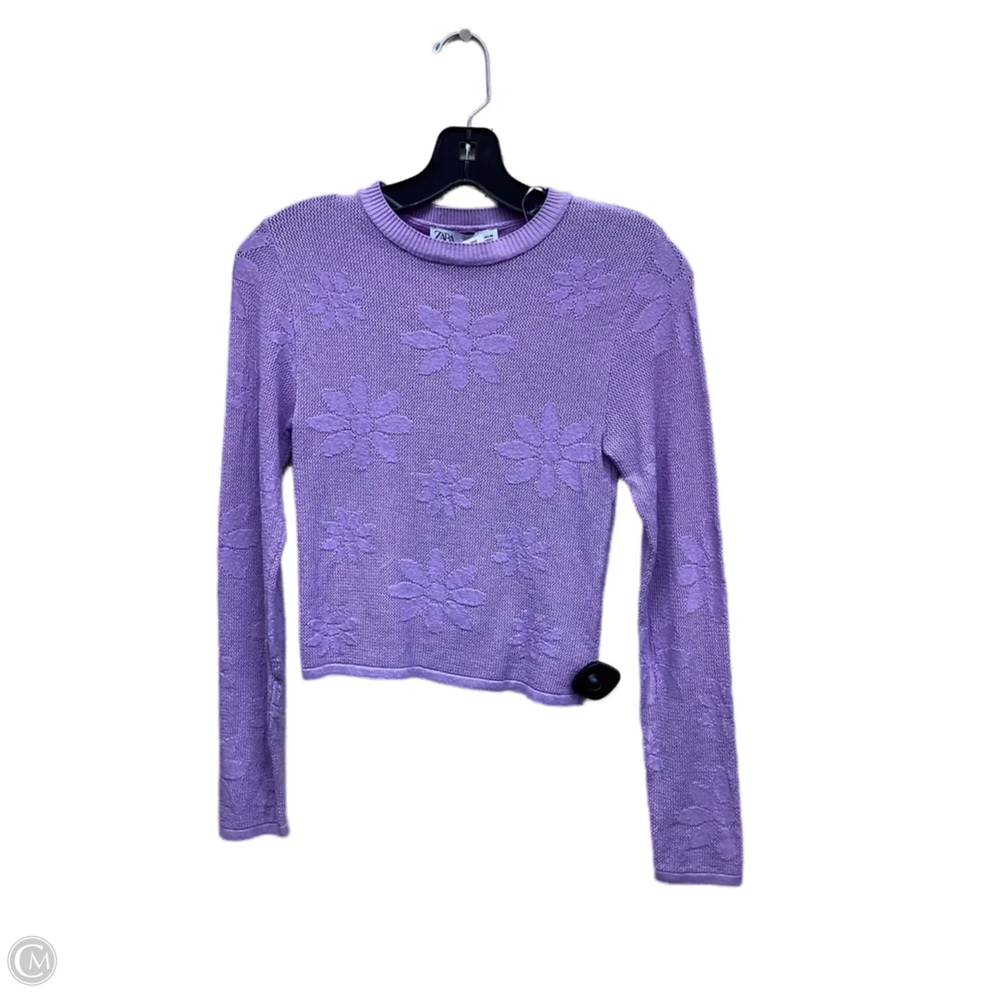 Top Long Sleeve By Zara In Purple, Size: M