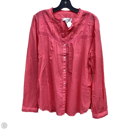 Top Long Sleeve By Loft In Pink, Size: Xl