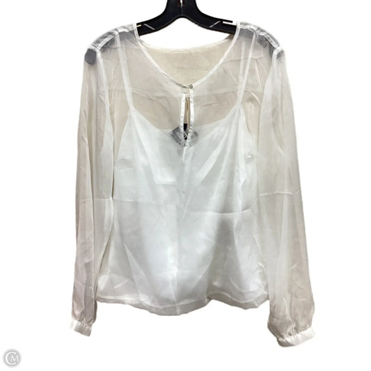 Top Long Sleeve By White House Black Market In White, Size: 12