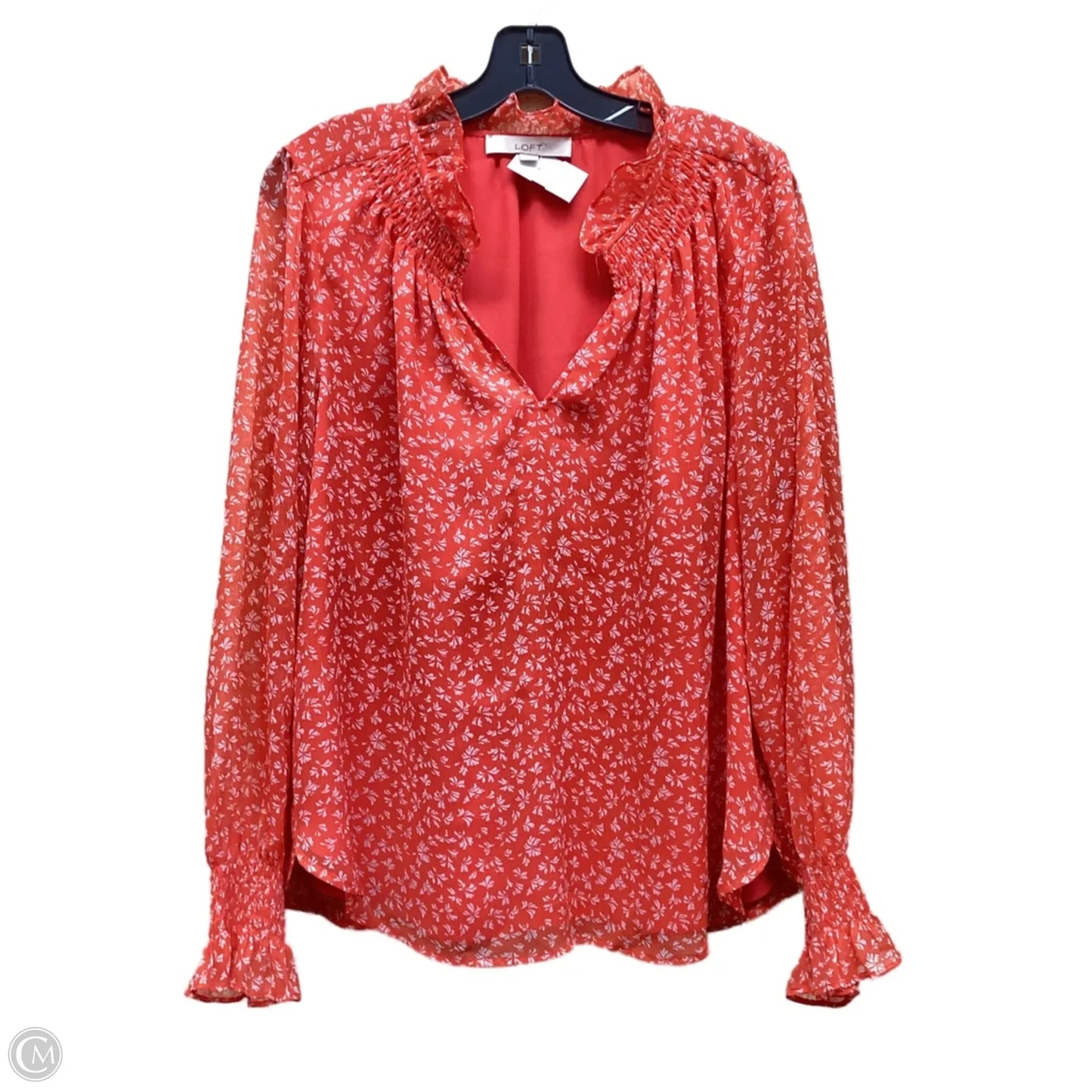 Top Long Sleeve By Loft In Red, Size: L