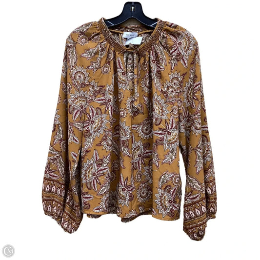 Top Long Sleeve By Evereve In Multi-colored, Size: Xl
