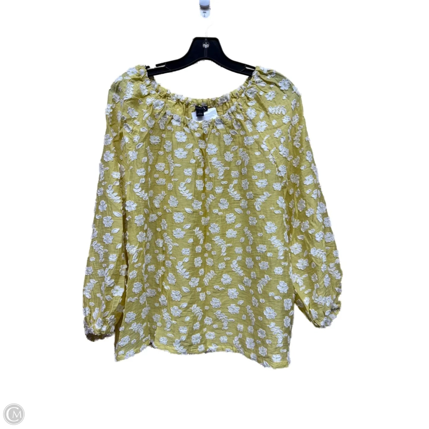 Top Long Sleeve By Ann Taylor In Yellow, Size: L
